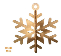 Tavan Süsü 3D Ahşap Kartanesi 50cm - Parti Yıldızı