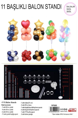 Ağaç Şekilli Balon Standı 11 Adet Balon İçin - 1