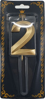 Altın Rengi 2 Rakamı Dalga Efektli Mum 7cm - Parti Yıldızı