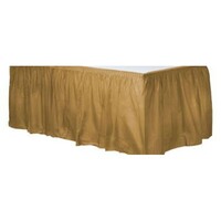 Altın Rengi Plastik Masa Eteği 426x73cm - Parti Yıldızı