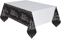 Altın Siyah Renk Işıltılı Masa Örtüsü 137x259 cm - Parti Yıldızı