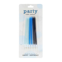 Ayaklı Mum Mavi Tonlarda - 6 adet - Parti Yıldızı