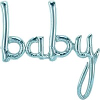 Baby Yazısı Bebek Mavi Folyo Balon - Parti Yıldızı