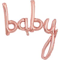 Baby Yazısı Rose Gold Folyo Balon - Parti Yıldızı