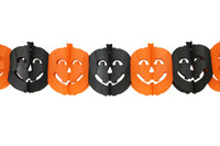 Halloween Uzar Süs Balkabak Şekilli Turuncu-Siyah 3 Metre - Parti Yıldızı