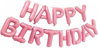 Balon Seti Happy Birthday Pembe Renk - Parti Yıldızı