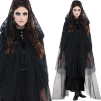 Başlıklı Dantel Pelerin - 