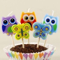 Figürlü Mum - Baykuşlar 5 Adet - Parti Yıldızı