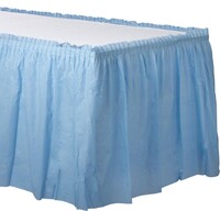 Bebek Mavi Rengi Plastik Masa Eteği 426x73cm - Parti Yıldızı