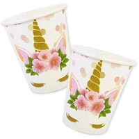 Çiçekli Unicorn 8 li Bardak - Parti Yıldızı