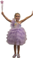 Deniz Kızı Tek Omuz Lila Kostüm ( Toka dahil) 5-6 - Parti Yıldızı