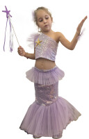 Deniz Kızı Tek Omuz Lila Uzun Kostüm 5-6 Yaş - Parti Yıldızı
