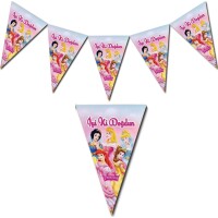 Disney Prensesleri Üçgen Bayrak Afiş İyiki Doğdun - Parti Yıldızı