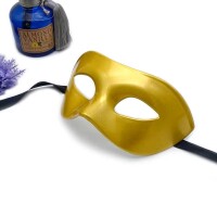 Plastik Göz Maskesi Düz Altın - Parti Yıldızı