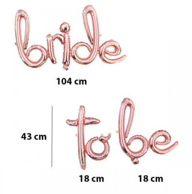 Rose Gold El Yazısı Bride To Be Balon Seti - 3