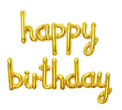 Balon Seti El Yazısı Happy Birthday Altın Rengi - 1