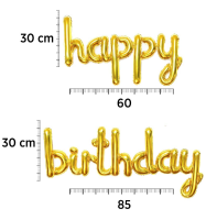 Balon Seti El Yazısı Happy Birthday Altın Rengi - 2