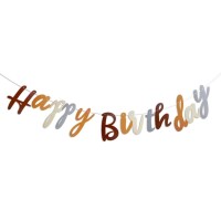 El Yazısı Happy Birthday Retro Banner - Parti Yıldızı
