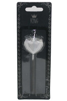 Elmas Şekilli Kalp Mum Gümüş Rengi - Parti Yıldızı