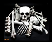 Halloween Dekor Süs Filede İskelet 19 Parça - Parti Yıldızı