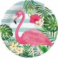 Flamingo Karton Tabak 8 Adet (Çizgili) - Parti Yıldızı