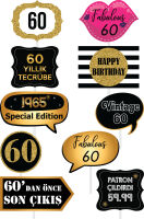 Fotoğraf Aksesuar Seti 60 Yaş - 10 Adet - Parti Yıldızı