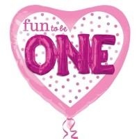 Mshape 1 Olmak Eğlenceli Kalp Kız Balon 91x91cm - Parti Yıldızı