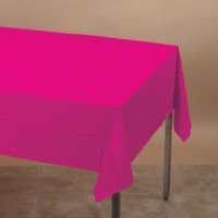 Düz Renk Plastik Masa Örtüsü 135x270cm - Fuşya Renk - Parti Yıldızı