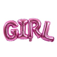 Girl Yazısı Pembe Folyo Balon - Parti Yıldızı