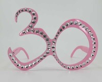 Gözlük 30 Yaş Pembe Gümüş - Parti Yıldızı