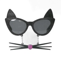 Gözlük - Bıyıklı Siyah Kedi - Parti Yıldızı