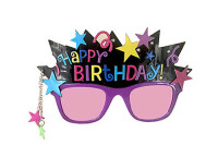 Gözlük - Renkli Yıldızlar Happy Birthday - Parti Yıldızı