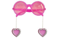 Gözlük - Super Star Kalp Dekorlu - Parti Yıldızı