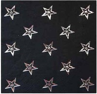 Gümüş Varaklı Yıldız Desenli Siyah Peçete - Parti Yıldızı