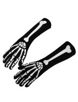 Halloween Aksesuar Eldiven İskelet Dekorlu - Parti Yıldızı