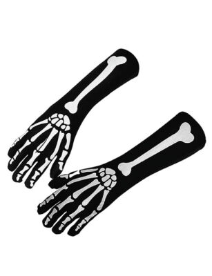 Halloween Aksesuar Eldiven İskelet Dekorlu - 1