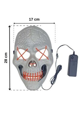 Halloween Aksesuar Maske Işıklı Beyni Açıkta Kurukafa - 2