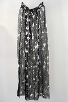 Halloween Aksesuar Pelerin 140cm Gümüş Varak Baskılı - Parti Yıldızı