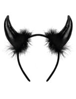 Halloween Aksesuar Şeytan Boynuzu Taç Siyah Renk - Parti Yıldızı