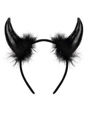 Halloween Aksesuar Şeytan Boynuzu Taç Siyah Renk - 1