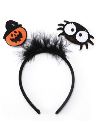Halloween Aksesuar Taç Balkabağı ve Örümcek Dekorlu - 1