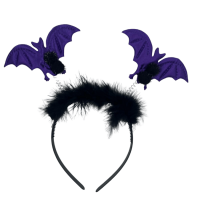 Halloween Aksesuar Taç Mor Renk Yarasa Kanatlı - Parti Yıldızı