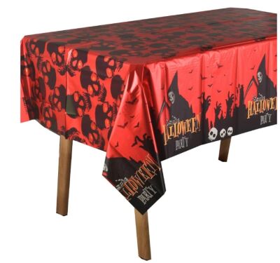 Halloween Dekor Kanlı El - Yarasa Masa Örtüsü - 1