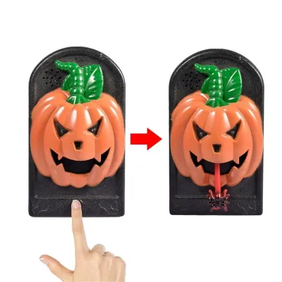 Halloween Dekor Süs Efektli Kapı Zili Korkunç Balkabağı - 1