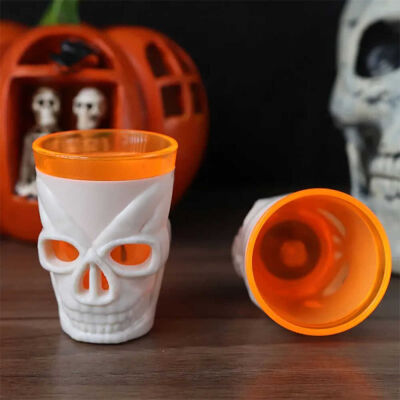 Halloween Dekor Süs Kurukafa Bardak Şekilli Tealight Mumluk - 1