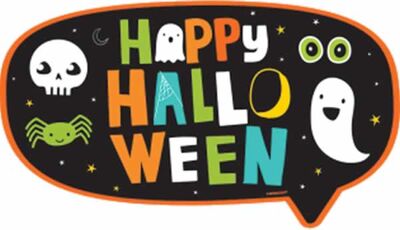 Halloween Dekor Süs Plastik Tabela Happy Halloween 40x25cm - 1