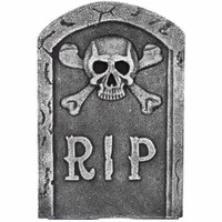 Halloween Dekor Süs RIP Yazılı Kurukafa Motifli Mezartaşı 37 cm - Parti Yıldızı
