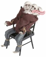 Halloween Dekor Süs Sandalyede Oturan Zombi Sese ve Harekete Duyarlı - Parti Yıldızı