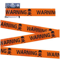 Halloween Uyarı Bandı Warning 5 Metre - Turuncu Renk - Parti Yıldızı