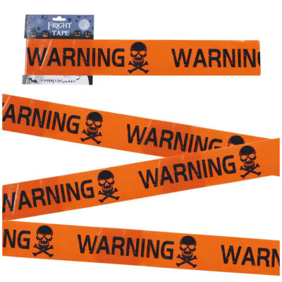 Halloween Uyarı Bandı Warning 5 Metre - Turuncu Renk - 1